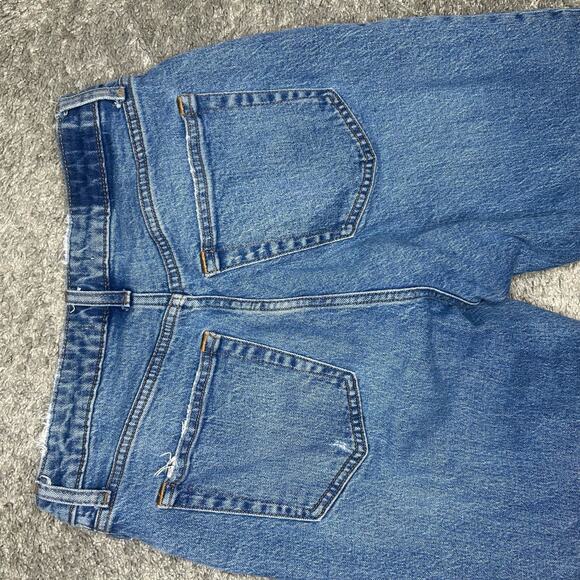 Abercrombie & Fitch Women's Size 6 / 28 The Dad High Rise Curve Love Button FLY - Picture 3 of 8